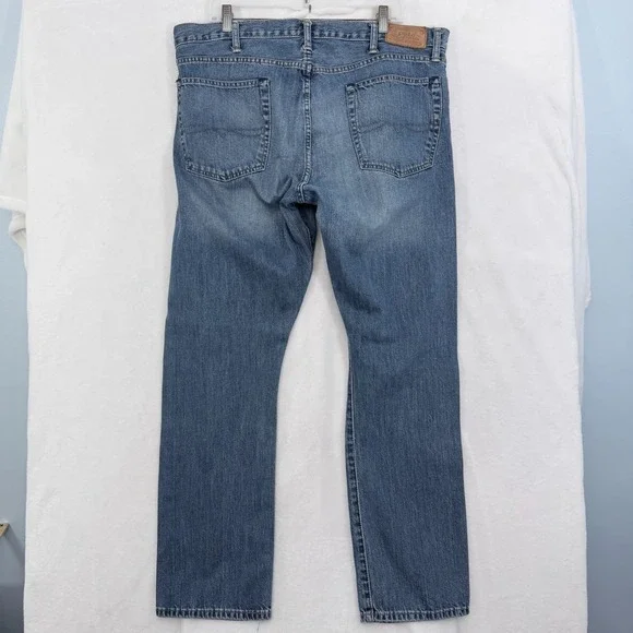 Polo Ralph Lauren Jeans Mens 38x32 Blue Varick Slim Fit Staright Whisker - Picture 13 of 13